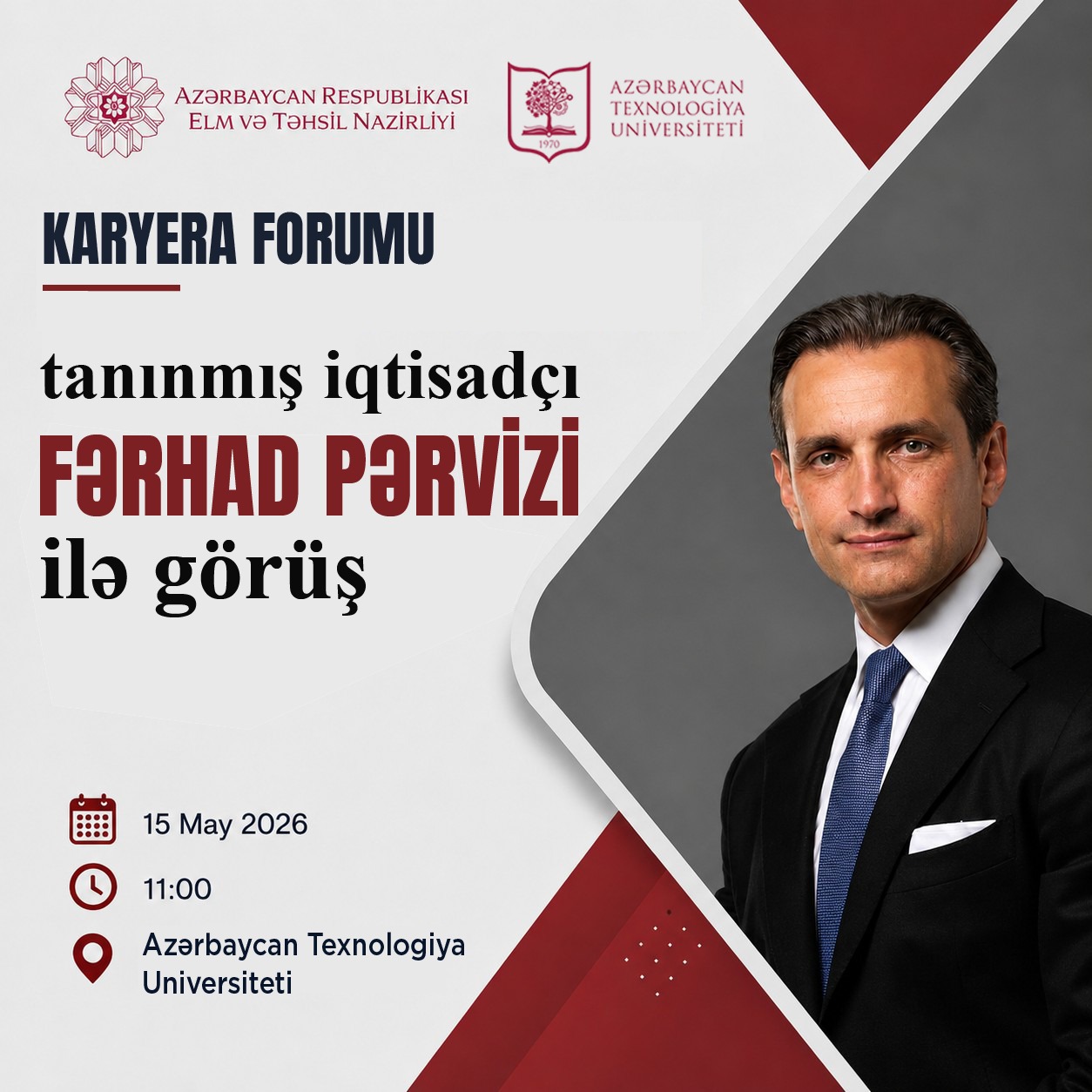 ATU-da tanınmış iqtisadçı Fərhad Pərvizi ilə görüş keçiriləcək