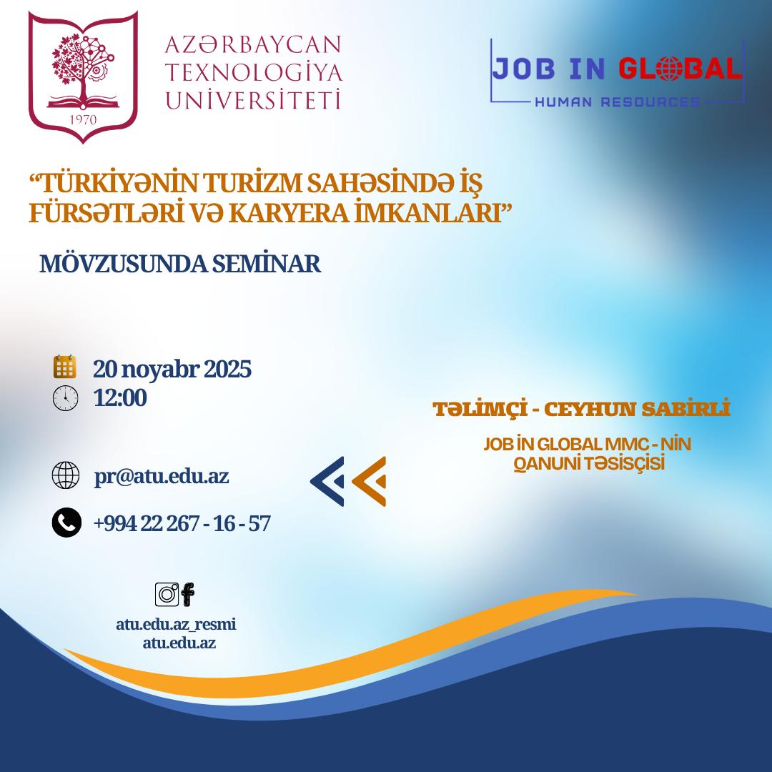 Tələbələr üçün turizm sahəsində seminar keçiriləcək