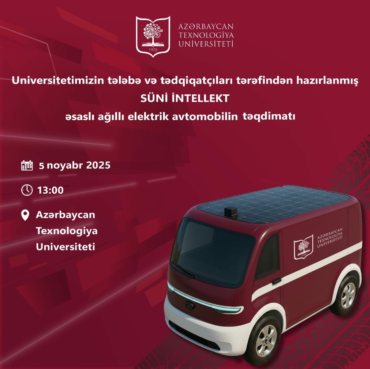 ATU-da ilk süni intellekt əsaslı ağıllı elektrik avtomobilinin təqdimatı olacaq