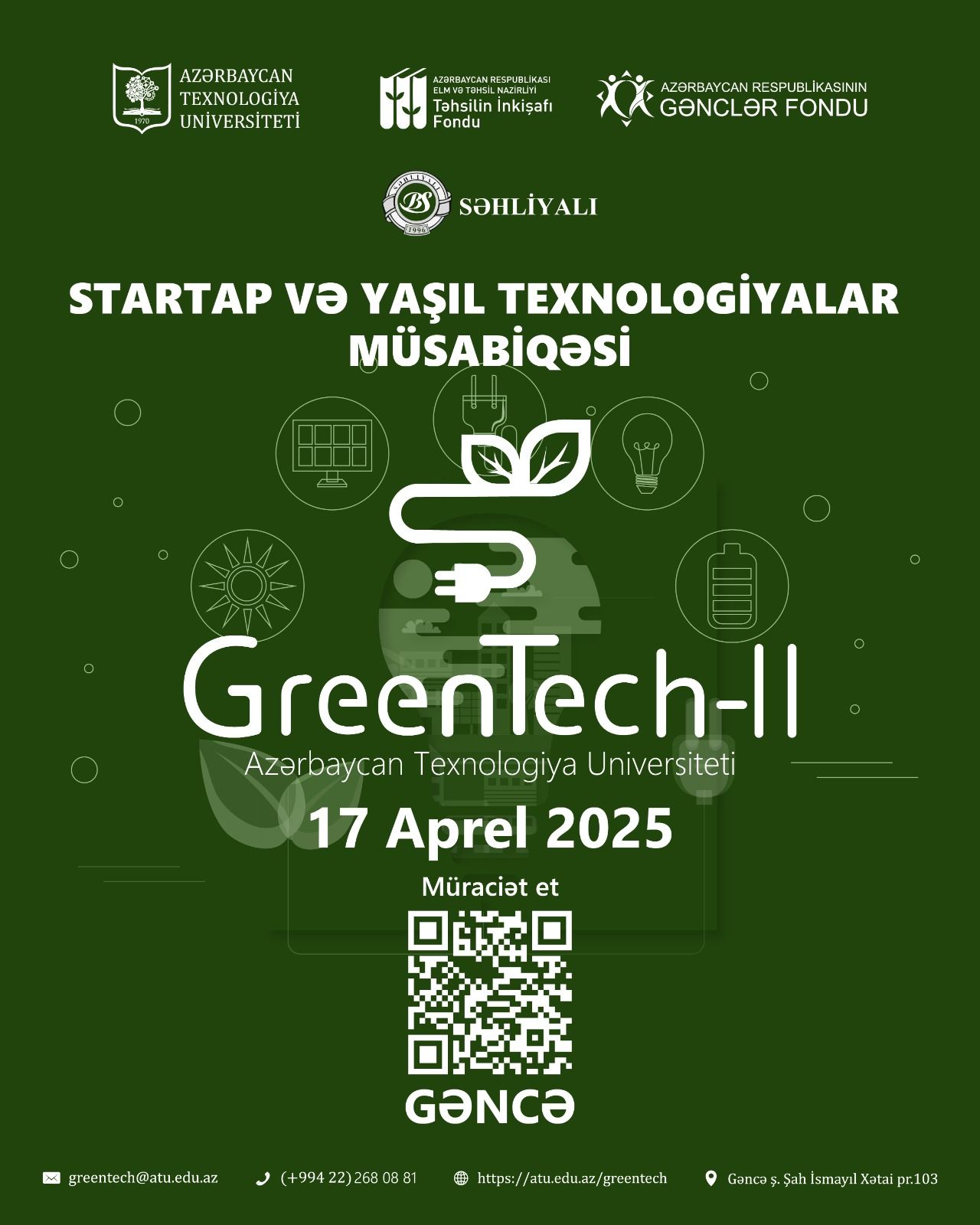 "GreenTech II" Startap və Yaşıl Texnologiyalar" müsabiqəsinə start verilir