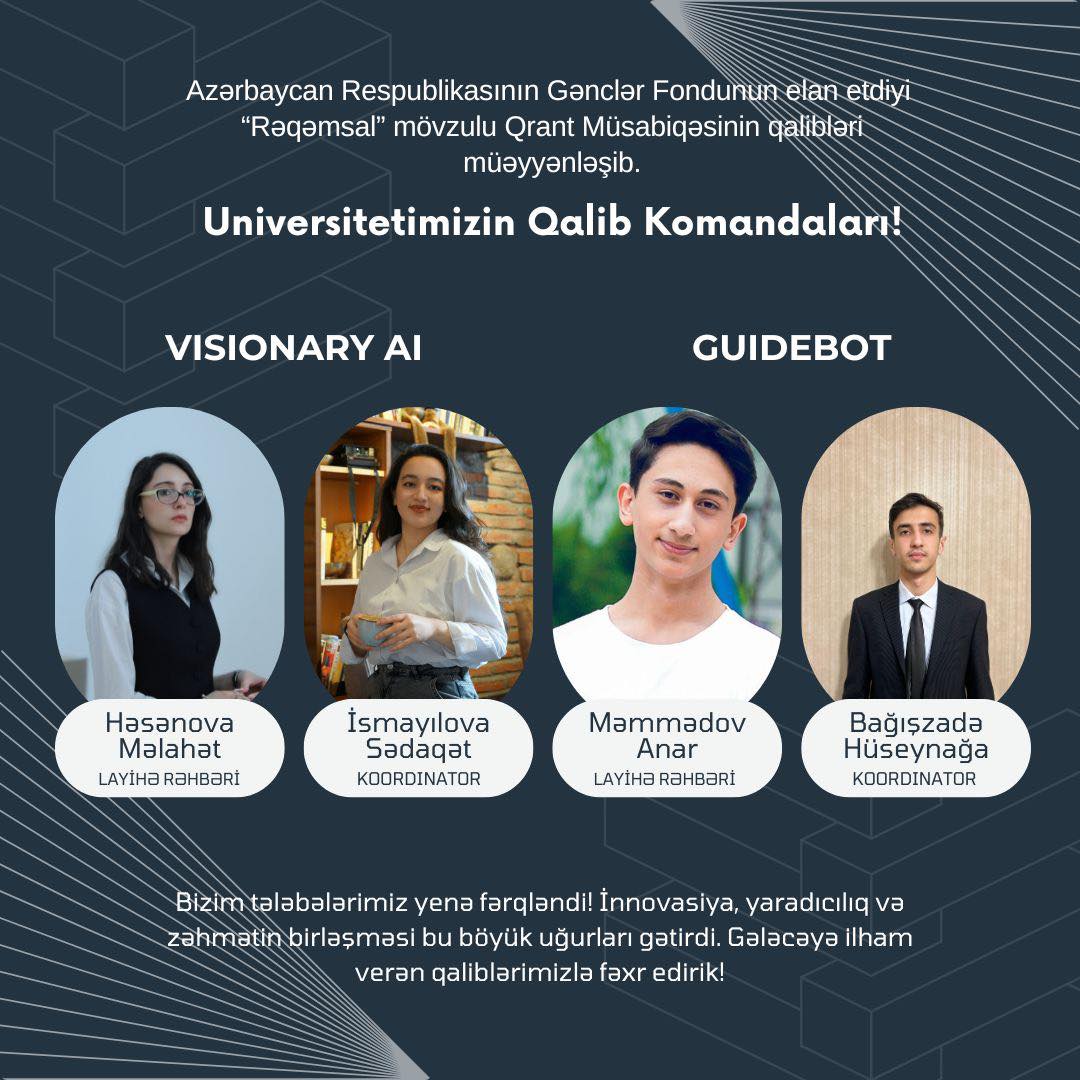 İnnovasiya Mərkəzinin könüllüləri “Rəqəmsal” mövzulu Qrant Müsabiqənin qalibi olublar