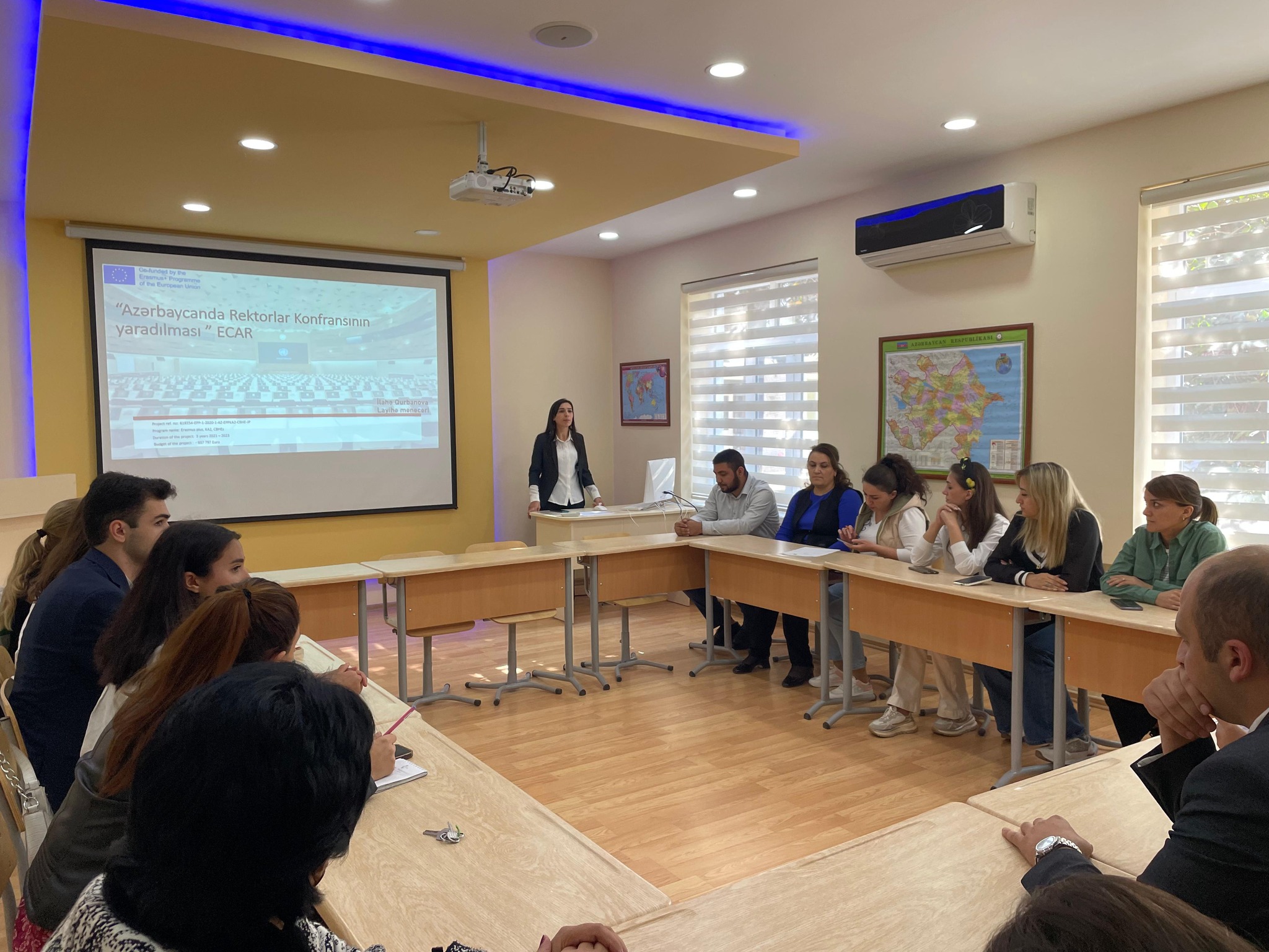 Azərbaycan Texnologiya Universitetində Avropa Kommissiyası tərəfindən maliyyələşdirilən “Azərbaycanda Rektorlar Konfransının yaradılması” (ECAR) layihəsi ilə bağlı məlumatlandırma günü keçirilib.