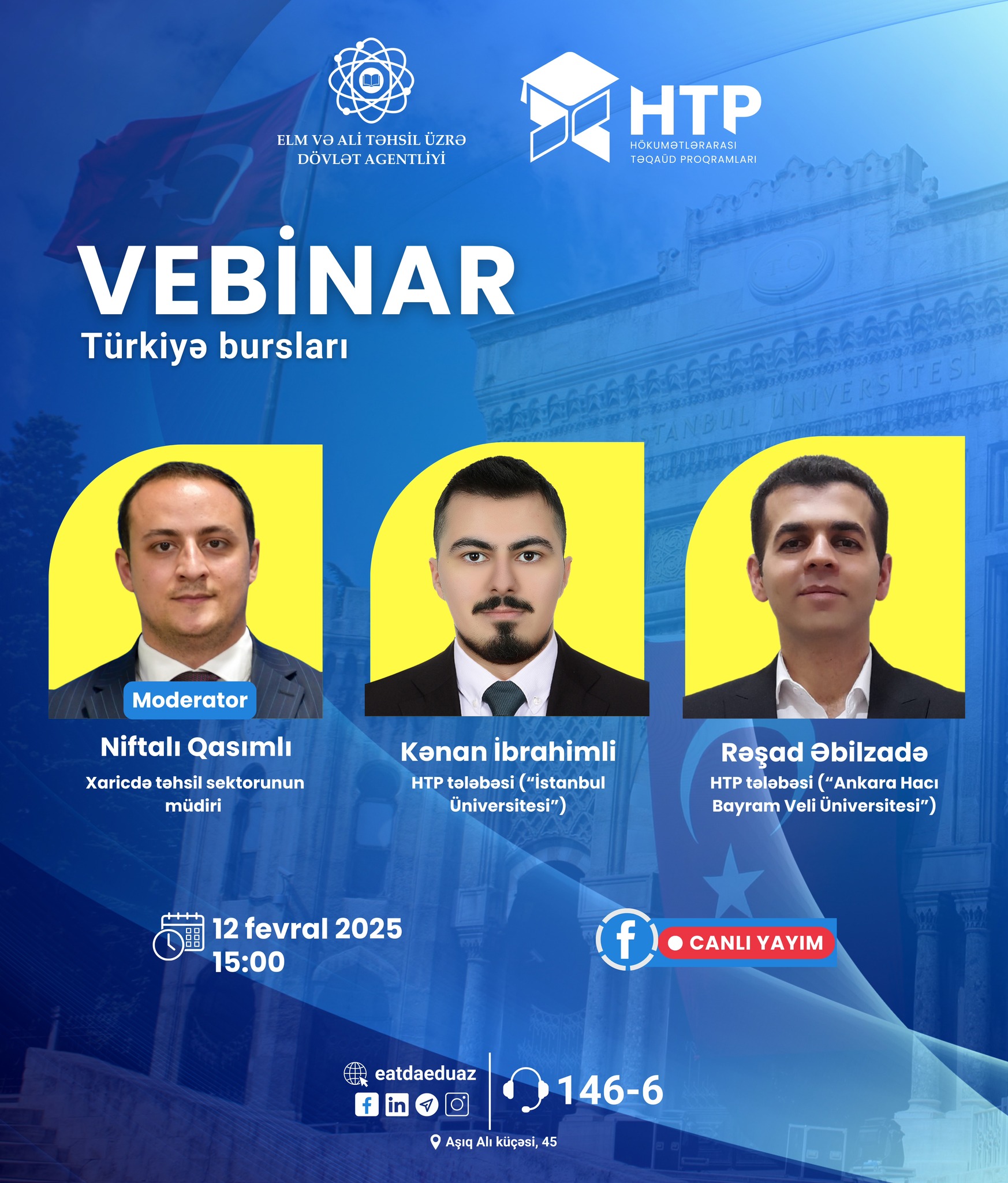 HTP çərçivəsində Türkiyədə doktorantura səviyyəsi və tədqiqat sahəsi ilə bağlı vebinar