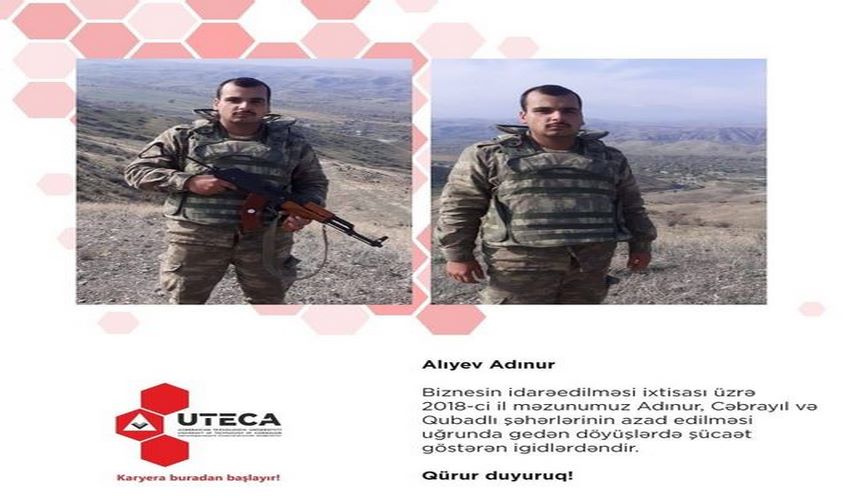 Vətən müharibəsinin iştirakçısı olan məzunumuz