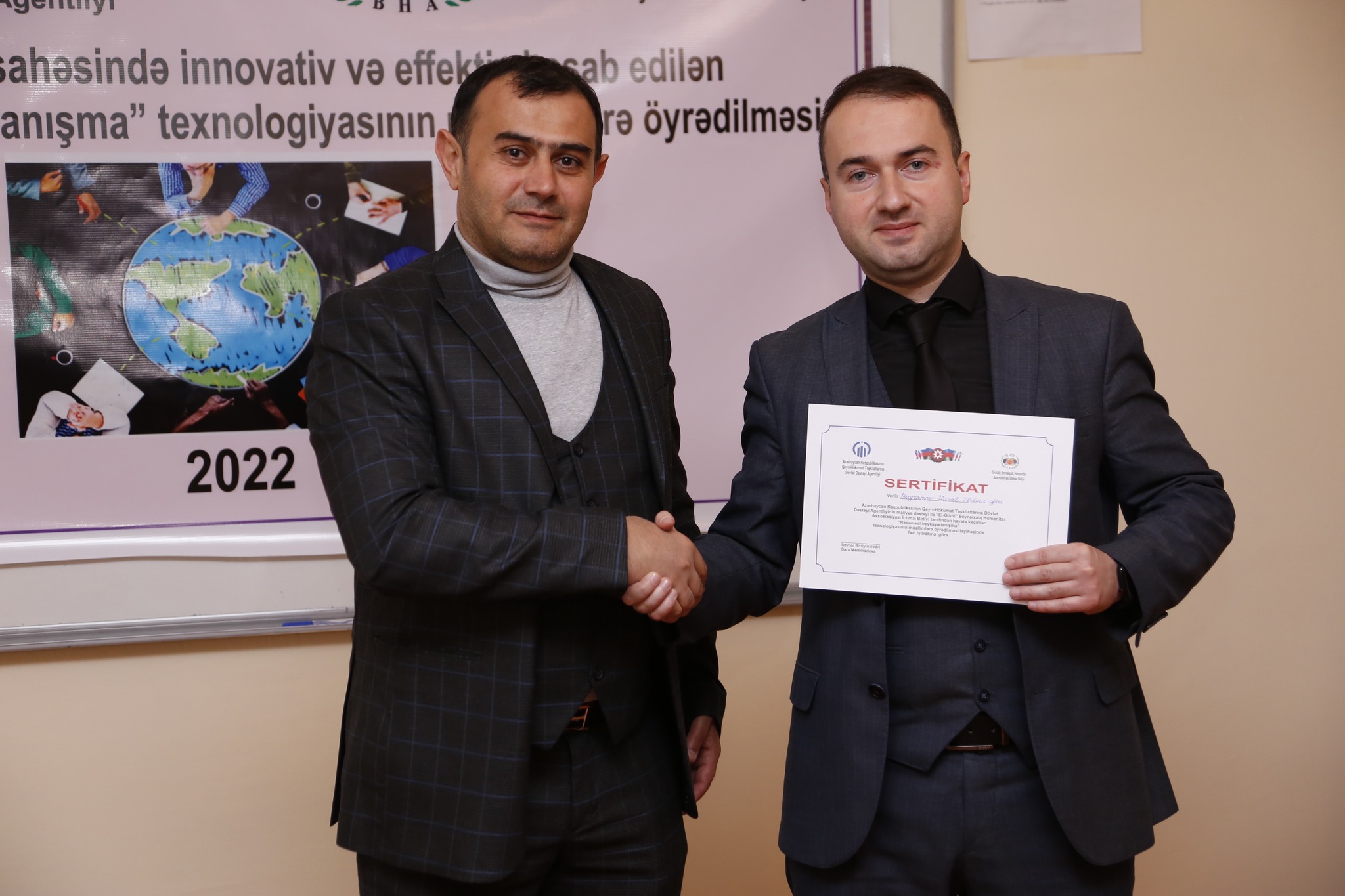 Azərbaycan Texnologiya Universitetinin müəllimlərinə “El-Gücü Beynəlxalq Humanitar Assosiasiyası” İctimai Birliyinin sertifikatları təqdim edilib